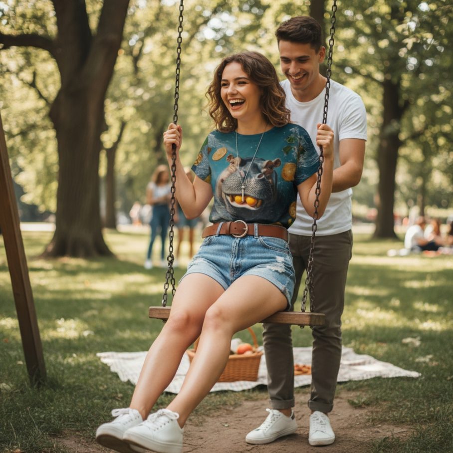 TROPIC HIPPO Koszulka damska typu butterfly-4