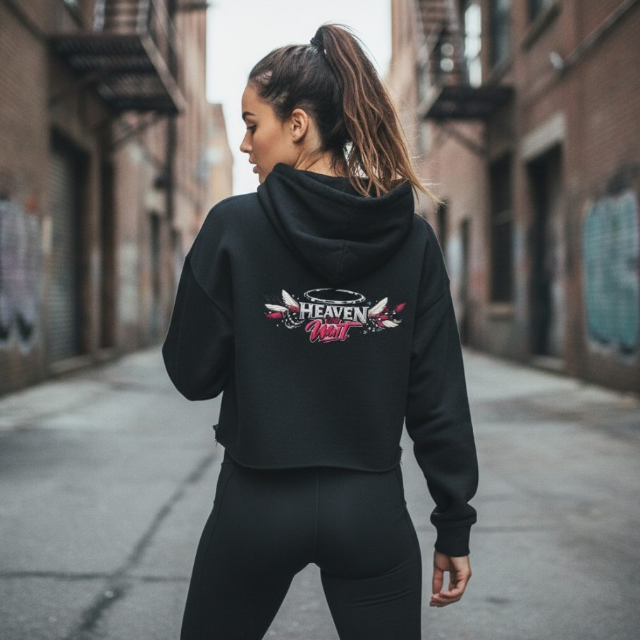TROUBLE ANGEL Crop Hoodie-2