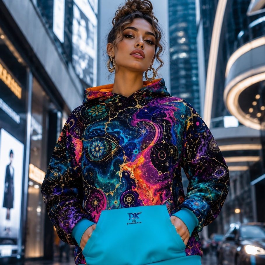 ULTRAVIOLET PETROL AURA Bluza Unisex Oversize-5