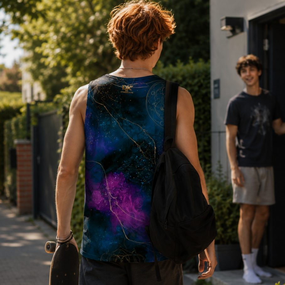 ULTRAVIOLET PETROL AURA Męski Tank Top Sportowy-2