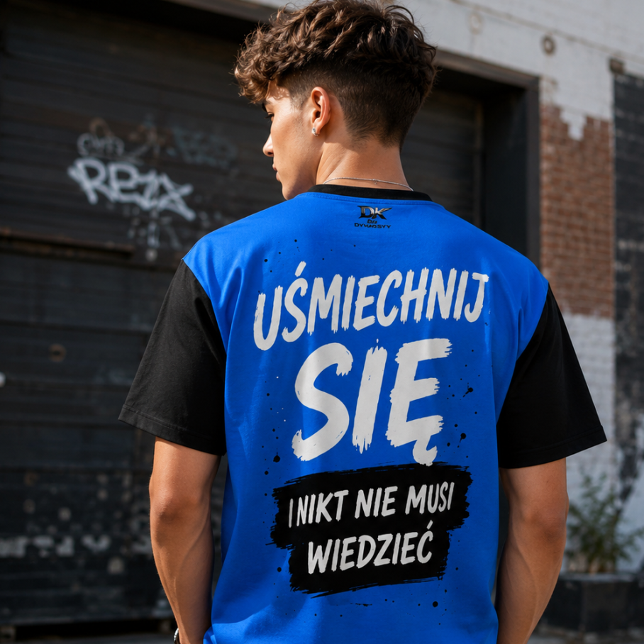UŚMIECHNIJ SIĘ Męski T-Shirt Sportowy-5