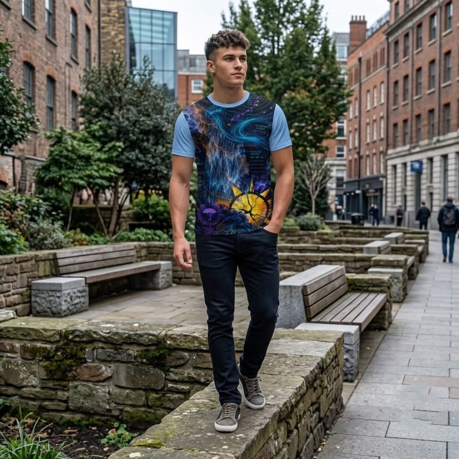 WEIRD WEATHER Męski T-Shirt Sportowy-5