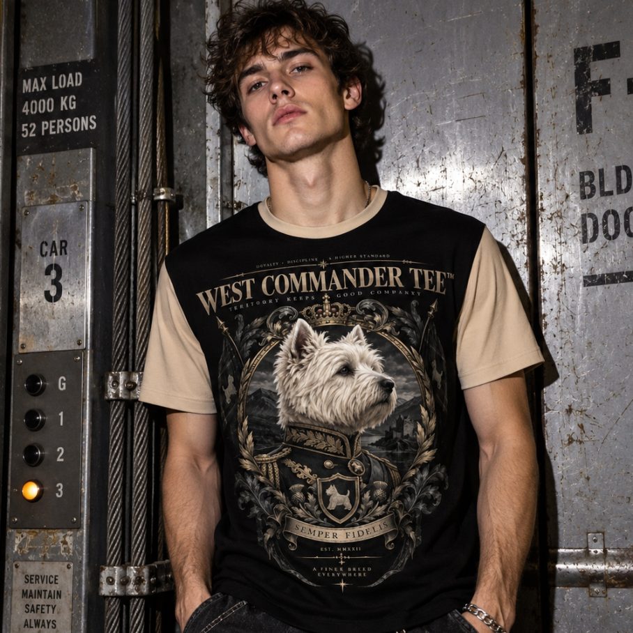 WEST COMMANDER Męski T-Shirt Sportowy