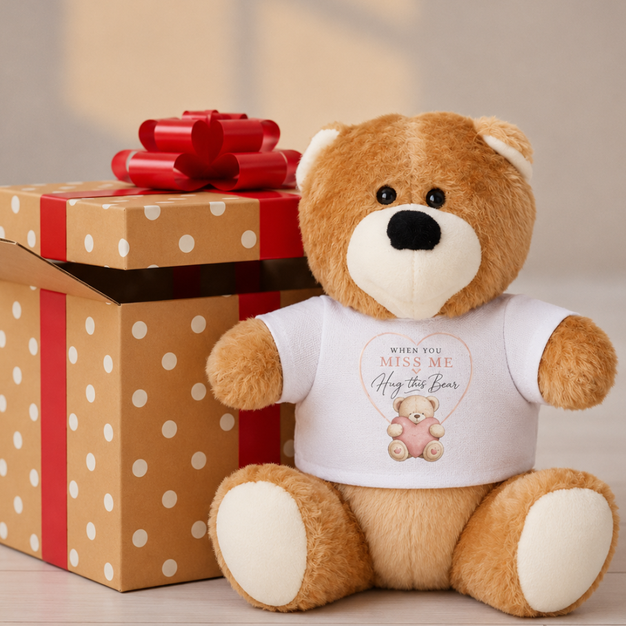 WHEN YOU MISS ME HUG THIS BEAR Maskotka Miś w koszulce-5