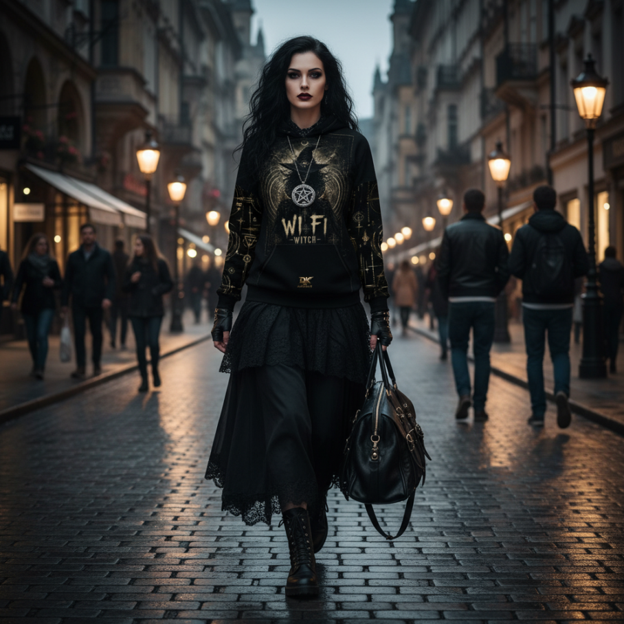 WIFI WITCH Bluza Oversize-6
