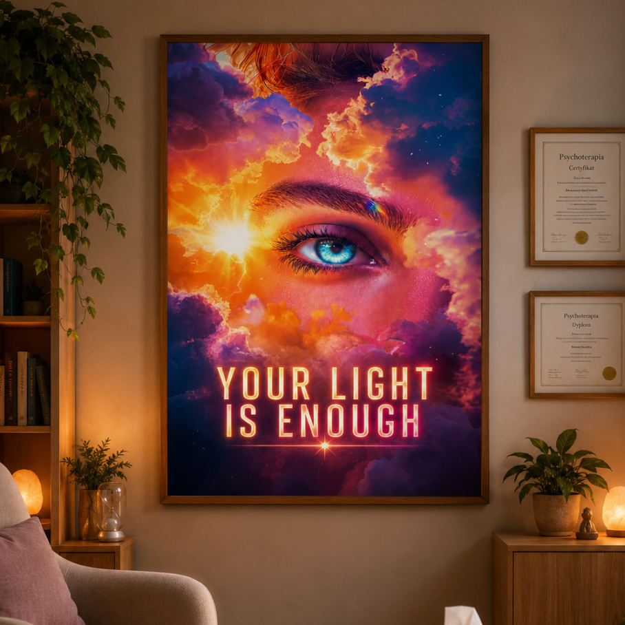 YOUR LIGHT IS ENOUGH Plakat Pionowy A1-A4-2-4